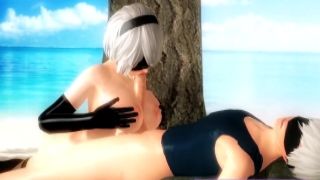 Cool 3D Animation bailey base facial Compilation of 2B with Big Nice Titties