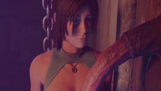 Lara Croft and Huge Dick desi dengudu at Gloryhole