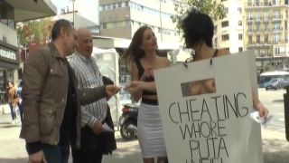 Blonde nubile sex disgraces cheating Milf in public