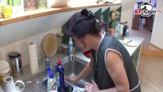 German grandmother get hard fuck in kitchen from step s lisa ann leather